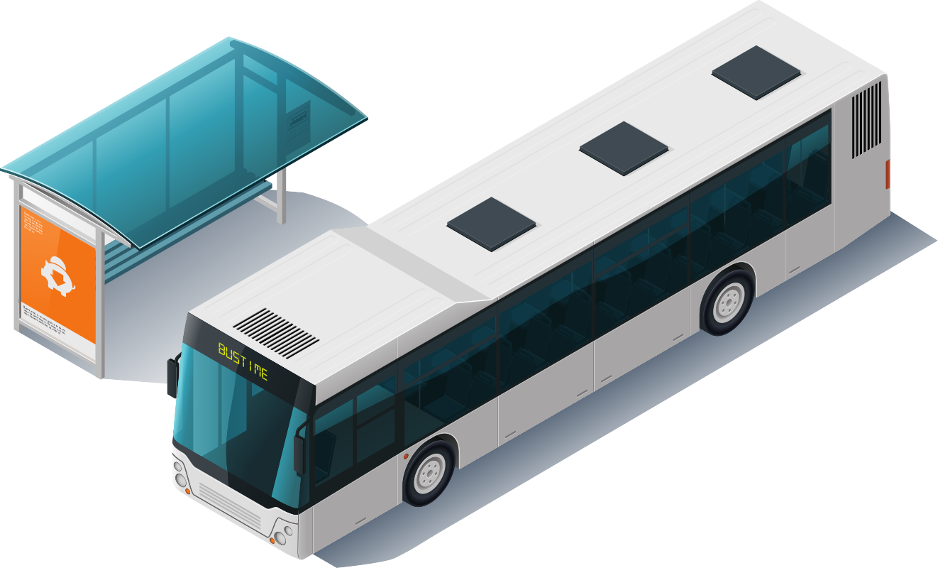 ônibus próximo à parada